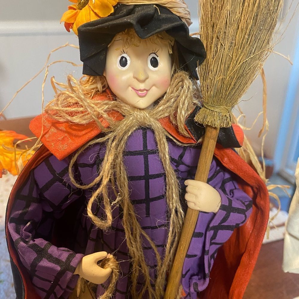 Halloween Fabric Mache Ghost and Witch 13" - Picture 10 of 10